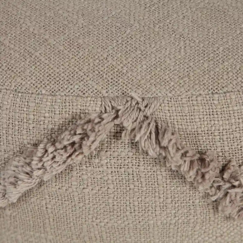 18  Brown Solid Texture Diamond Round Pouf Ottoman