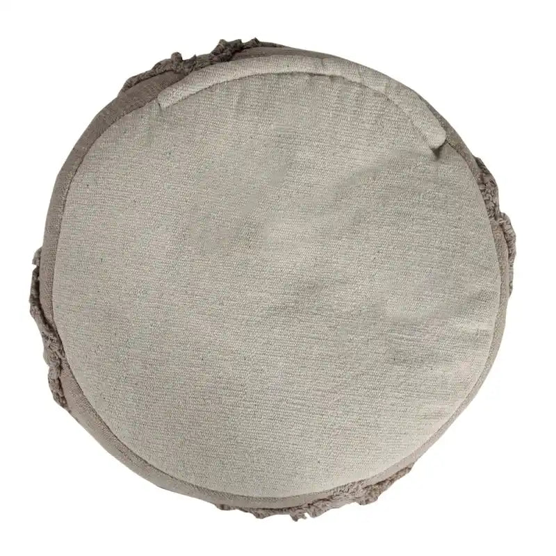 18  Brown Solid Texture Diamond Round Pouf Ottoman