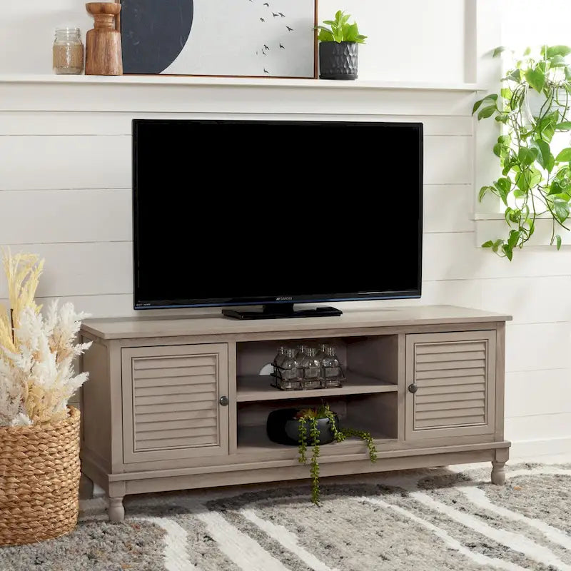 SAFAVIEH Caitlyn 2 Door 1 Shelf Media Stand - 47  W x 16  D x 20  H - 47Wx16Dx20H