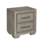 Roundhill Furniture Ennesley Gray Wood Bedroom Set with Upholstered Panel Bed, Dresser, Mirror, Nightstand, and Chest