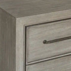 Roundhill Furniture Ennesley Gray Wood Bedroom Set with Upholstered Panel Bed, Dresser, Mirror, Nightstand, and Chest