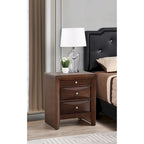 Modern 23-in Metal Knob 3-Drawer Wood Nightstand