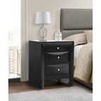 Modern 23-in Metal Knob 3-Drawer Wood Nightstand