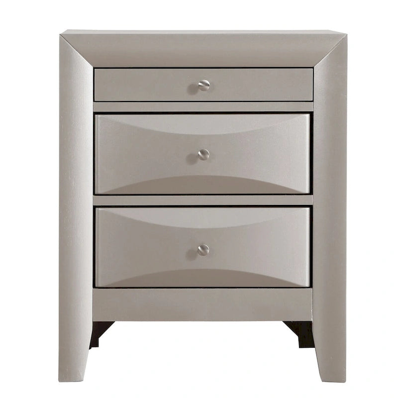 Modern 23-in Metal Knob 3-Drawer Wood Nightstand