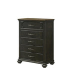 Josalina 5 Piece Brown Modern Contemporary Solid Wood And Veneers Fabric Storage Bedroom Set