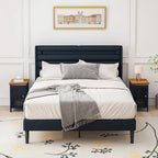 Nightstand with Storage Cabinet & Solid Wood Tabletop, 1PC/ 2PCS