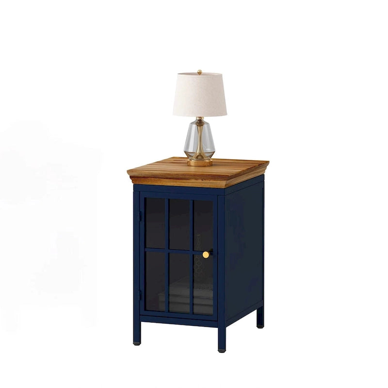 Nightstand with Storage Cabinet & Solid Wood Tabletop, 1PC/ 2PCS