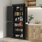 72.5  Kitchen Pantry Storage Cabinet, Freestanding Kitchen Cupboard with 4 Doors and Adjustable Shelves for Dining Room, MDF
