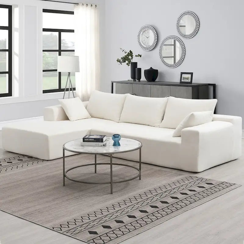 109*68  L-Shape Modular Sectional Living Room Sofa Set Couch Upholstered Sleeper Sofa Free Combination