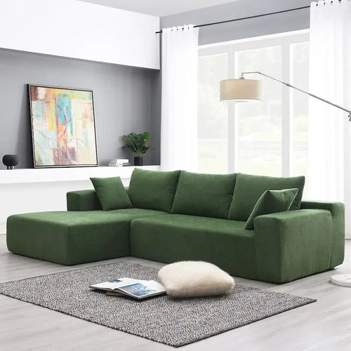 109*68  L-Shape Modular Sectional Living Room Sofa Set Couch Upholstered Sleeper Sofa Free Combination