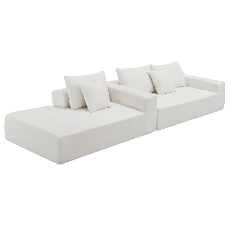 109*68  L-Shape Modular Sectional Living Room Sofa Set Couch Upholstered Sleeper Sofa Free Combination