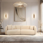 Sagebrook Home Neutral Modern 4 Seat Rectangle Curved Sofa - 117  x 49  x 31