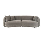Sagebrook Home Neutral Modern 4 Seat Rectangle Curved Sofa - 117  x 49  x 31