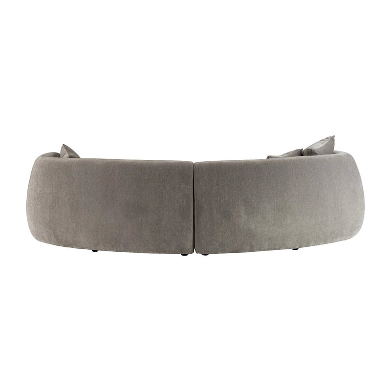 Sagebrook Home Neutral Modern 4 Seat Rectangle Curved Sofa - 117  x 49  x 31
