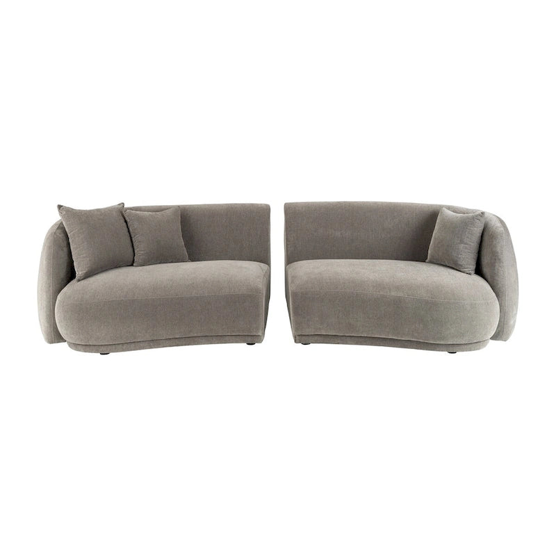 Sagebrook Home Neutral Modern 4 Seat Rectangle Curved Sofa - 117  x 49  x 31