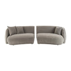 Sagebrook Home Neutral Modern 4 Seat Rectangle Curved Sofa - 117  x 49  x 31