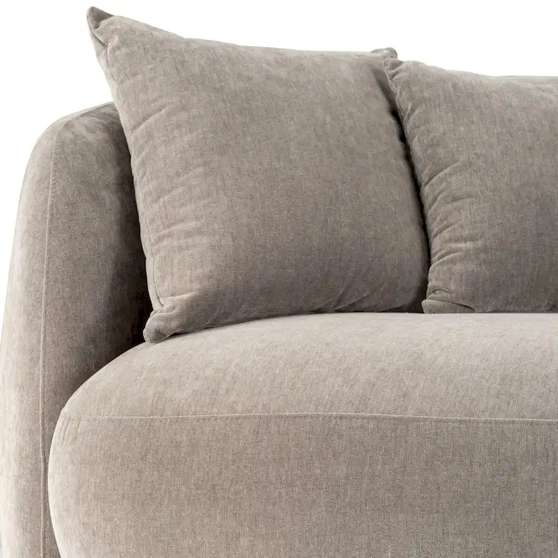 Sagebrook Home Neutral Modern 4 Seat Rectangle Curved Sofa - 117  x 49  x 31