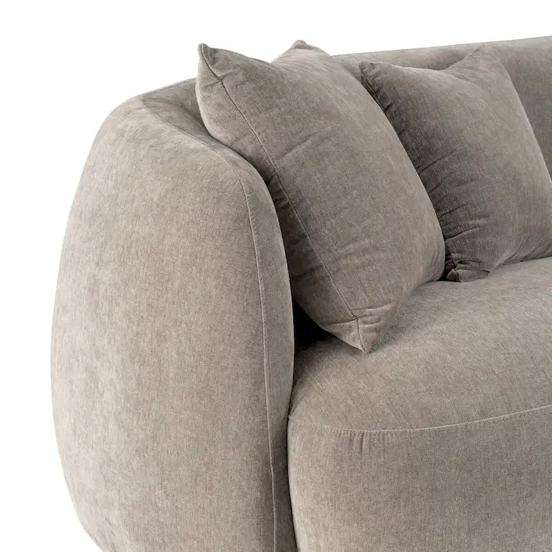 Sagebrook Home Neutral Modern 4 Seat Rectangle Curved Sofa - 117  x 49  x 31