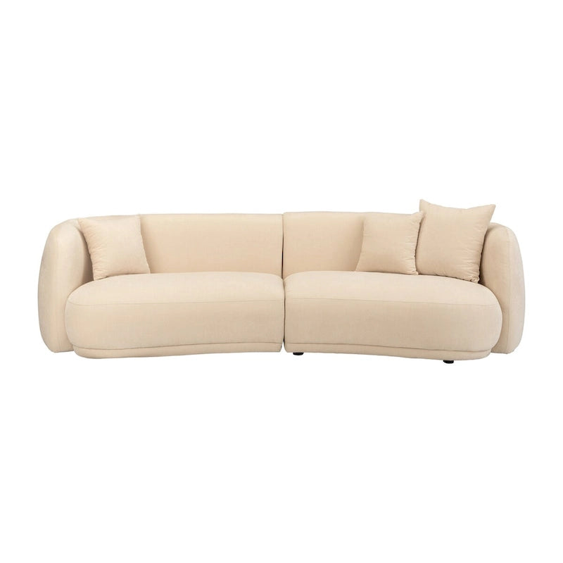 Sagebrook Home Neutral Modern 4 Seat Rectangle Curved Sofa - 117  x 49  x 31