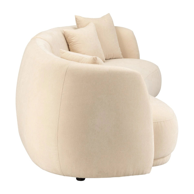 Sagebrook Home Neutral Modern 4 Seat Rectangle Curved Sofa - 117  x 49  x 31