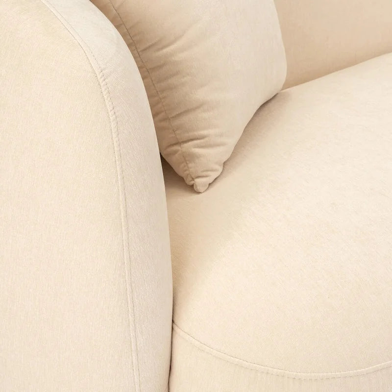 Sagebrook Home Neutral Modern 4 Seat Rectangle Curved Sofa - 117  x 49  x 31