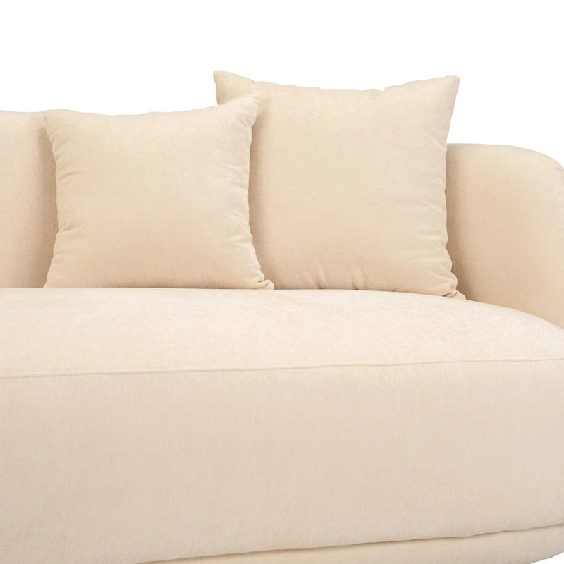 Sagebrook Home Neutral Modern 4 Seat Rectangle Curved Sofa - 117  x 49  x 31