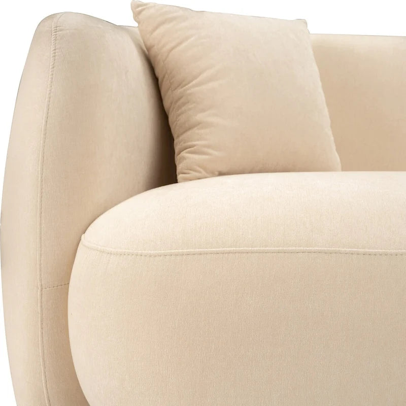 Sagebrook Home Neutral Modern 4 Seat Rectangle Curved Sofa - 117  x 49  x 31