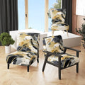 Designart  Pastel Abstract With Blue Black & Gold Spots III  Upholstered Fractals Accent Chair and Modern Arm Chair