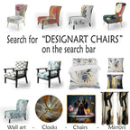 Designart  Pastel Abstract With Blue Black & Gold Spots III  Upholstered Fractals Accent Chair and Modern Arm Chair
