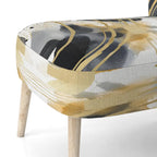 Designart  Pastel Abstract With Blue Black & Gold Spots III  Upholstered Fractals Accent Chair and Modern Arm Chair
