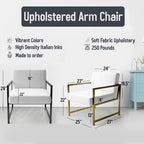 Designart  Pastel Abstract With Blue Black & Gold Spots III  Upholstered Fractals Accent Chair and Modern Arm Chair