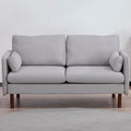 Yucca Modern Loveseat Sofa, Polyester / Vegan Leather Settee Couch - Includes 2 Pillows