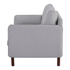 Yucca Modern Loveseat Sofa, Polyester / Vegan Leather Settee Couch - Includes 2 Pillows