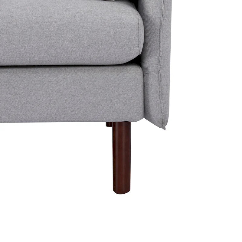 Yucca Modern Loveseat Sofa, Polyester / Vegan Leather Settee Couch - Includes 2 Pillows