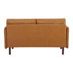 Yucca Modern Loveseat Sofa, Polyester / Vegan Leather Settee Couch - Includes 2 Pillows