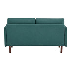 Yucca Modern Loveseat Sofa, Polyester / Vegan Leather Settee Couch - Includes 2 Pillows