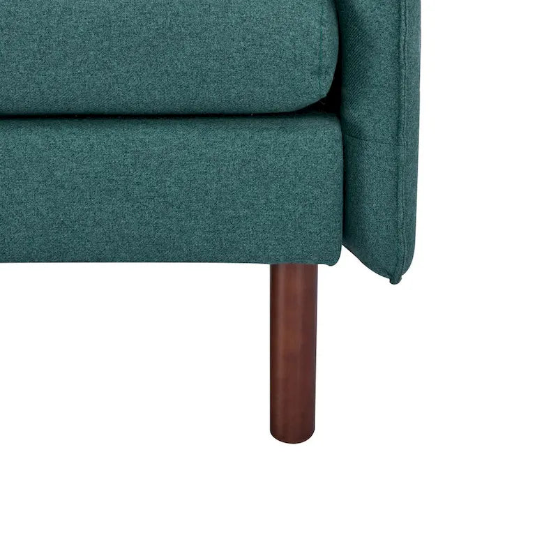 Yucca Modern Loveseat Sofa, Polyester / Vegan Leather Settee Couch - Includes 2 Pillows