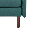 Yucca Modern Loveseat Sofa, Polyester / Vegan Leather Settee Couch - Includes 2 Pillows