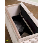 Modern Velvet Tufted Nailhead Storage Settee Loveseat