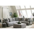 Herm Transitional Grey Solid Wood L-Shaped Sectional by Furniture of America