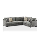 Herm Transitional Grey Solid Wood L-Shaped Sectional by Furniture of America