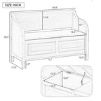 Solid wood Entryway Multifunctional Storage Bench with Safety Hinge