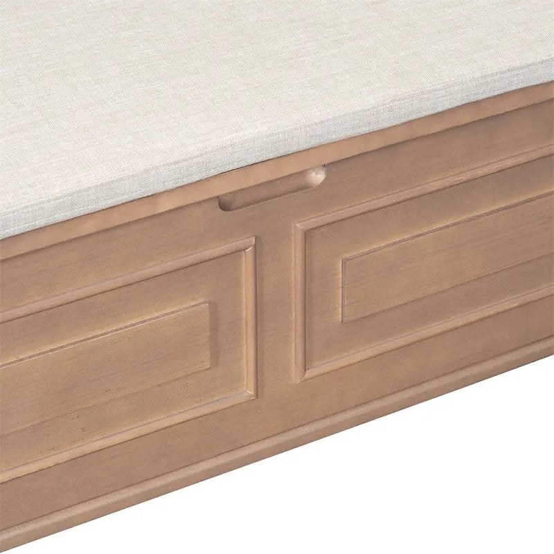 Solid wood Entryway Multifunctional Storage Bench with Safety Hinge