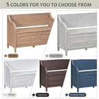 Solid wood Entryway Multifunctional Storage Bench with Safety Hinge
