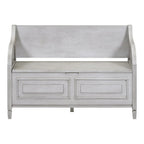 Solid wood Entryway Multifunctional Storage Bench with Safety Hinge