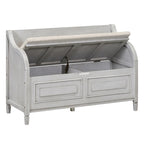 Solid wood Entryway Multifunctional Storage Bench with Safety Hinge