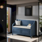Solid wood Entryway Multifunctional Storage Bench with Safety Hinge