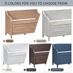 Solid wood Entryway Multifunctional Storage Bench with Safety Hinge