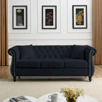 3-Seater Chesterfield Upholstered Tufted Sofa with Rolled Arms and Nailhead