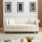 3-Seater Chesterfield Upholstered Tufted Sofa with Rolled Arms and Nailhead